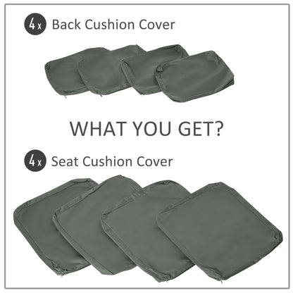 Outsunny  Replacement Cushion Cover Garden Rattan Patio Furniture Seat Cover Polyester Outdoor Deep Grey- No Cushion Included