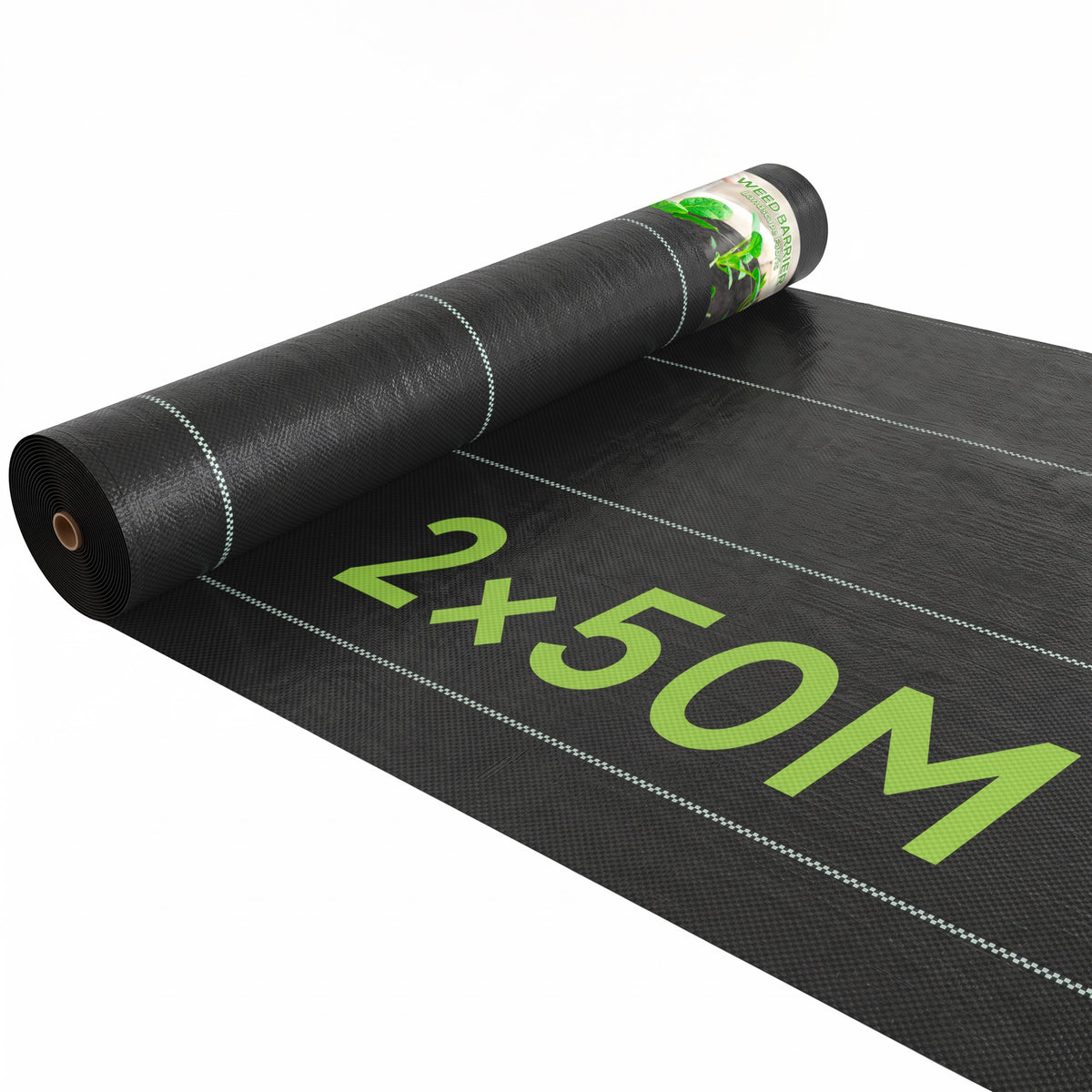 Outsunny 2m x 50m Weed Control Membrane, Heavy Duty Weed Control Barrier Fabric, 100gsm Ground Cover for Patios, Garden