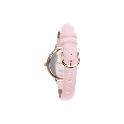 Sekonda Ladies Pink Bling Dial Leather Watch 2650