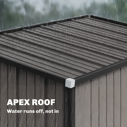 Outsunny 5.3 x 3.1ft Corrugated Steel Garden Shed - Light Grey