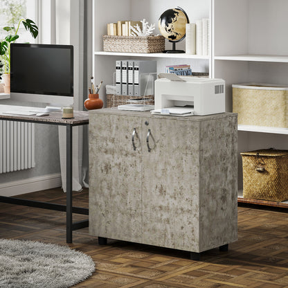 Vinsetto Two-Tier Locking Office Storage Cabinet - Grey