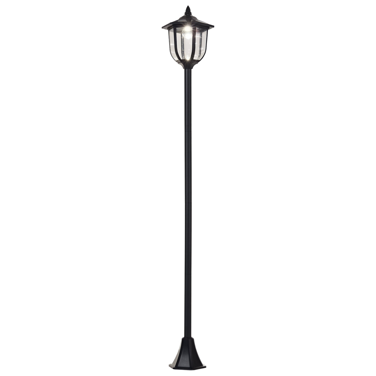 Outsunny Outdoor Garden Solar Post Lamp Sensor Light  LED Lantern Bollard Pathway Torch Light 1.77m Tall