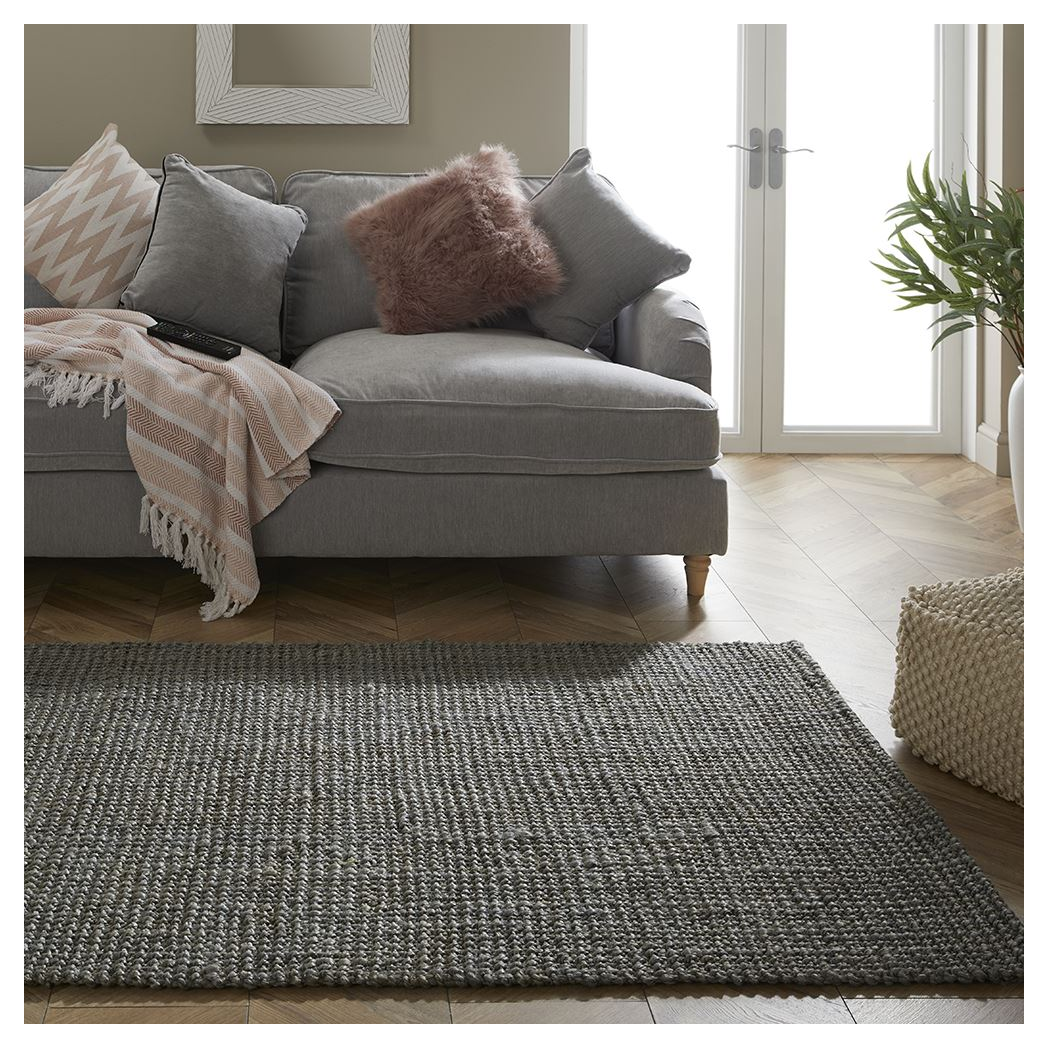 Whitefield Handwoven Boucle 120x170cm Grey Rug