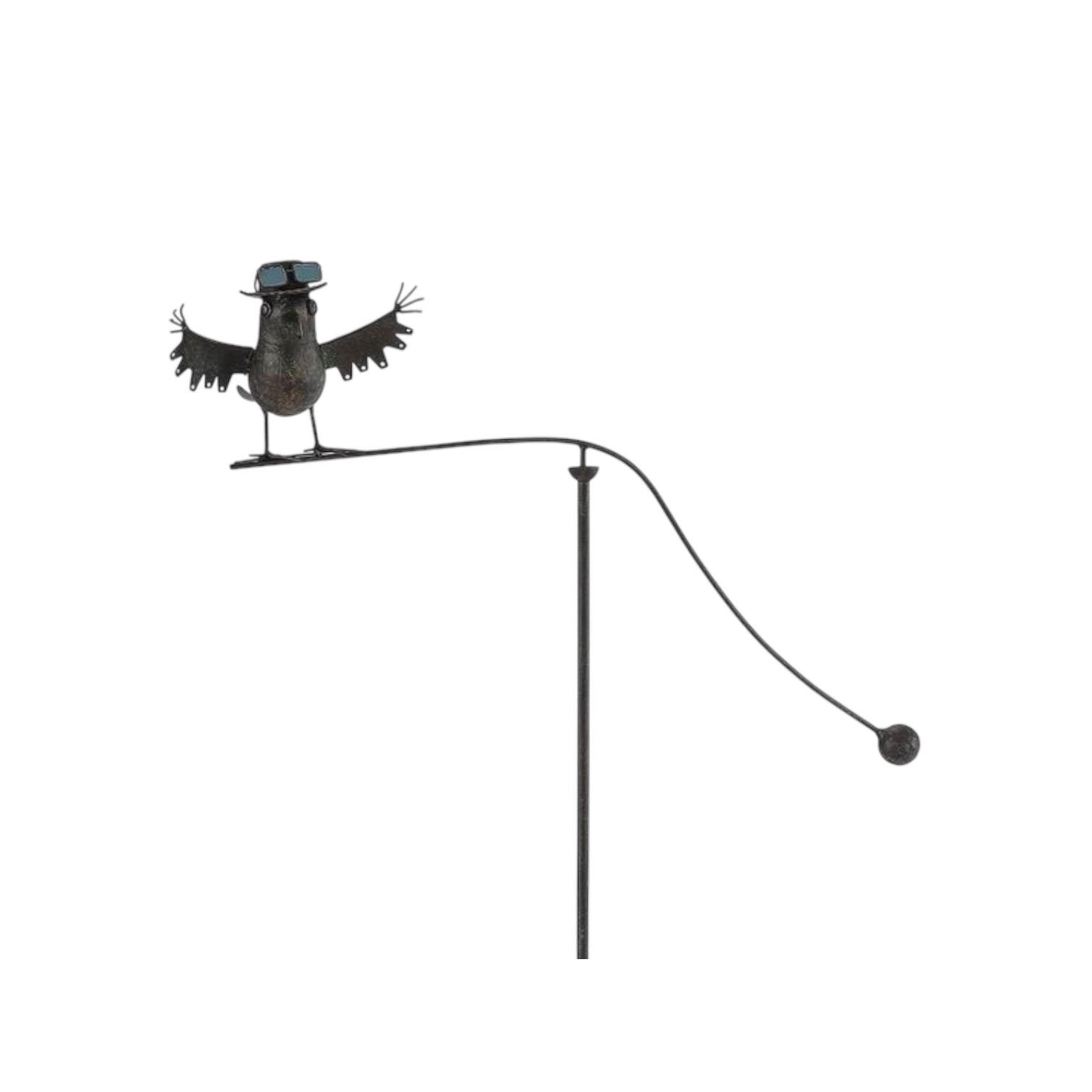 Durable Owl Bird Garden Spinner Metal Stake with Whimsical Spinning Motion - Unique Decorative Outdoor Art for Gardens, Porches, Balconies, Flower Beds, Lawns & Pots
