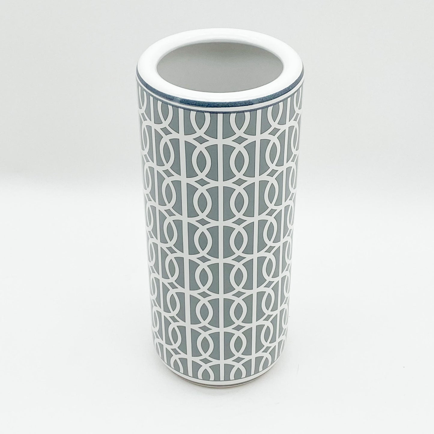 AcaciaHome Durable Ceramic Round Grey Umbrella stand Holder for Home, Office, & Entryway - Sophisticated and Modern Touch to Living Spaces for Canes, & Walking Sticks (18" Umbrella Stand)