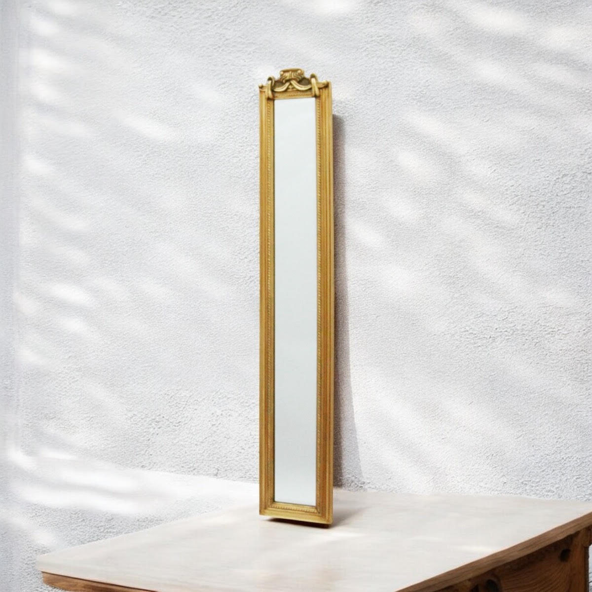 Stylish and Decorative 109cm Tall Elegant Design Wall Mirror – Functional and Decorative Accent Wall-mounted Mirror for Bedrooms, Home, Living Areas, or Hallways (Gold 109cm)