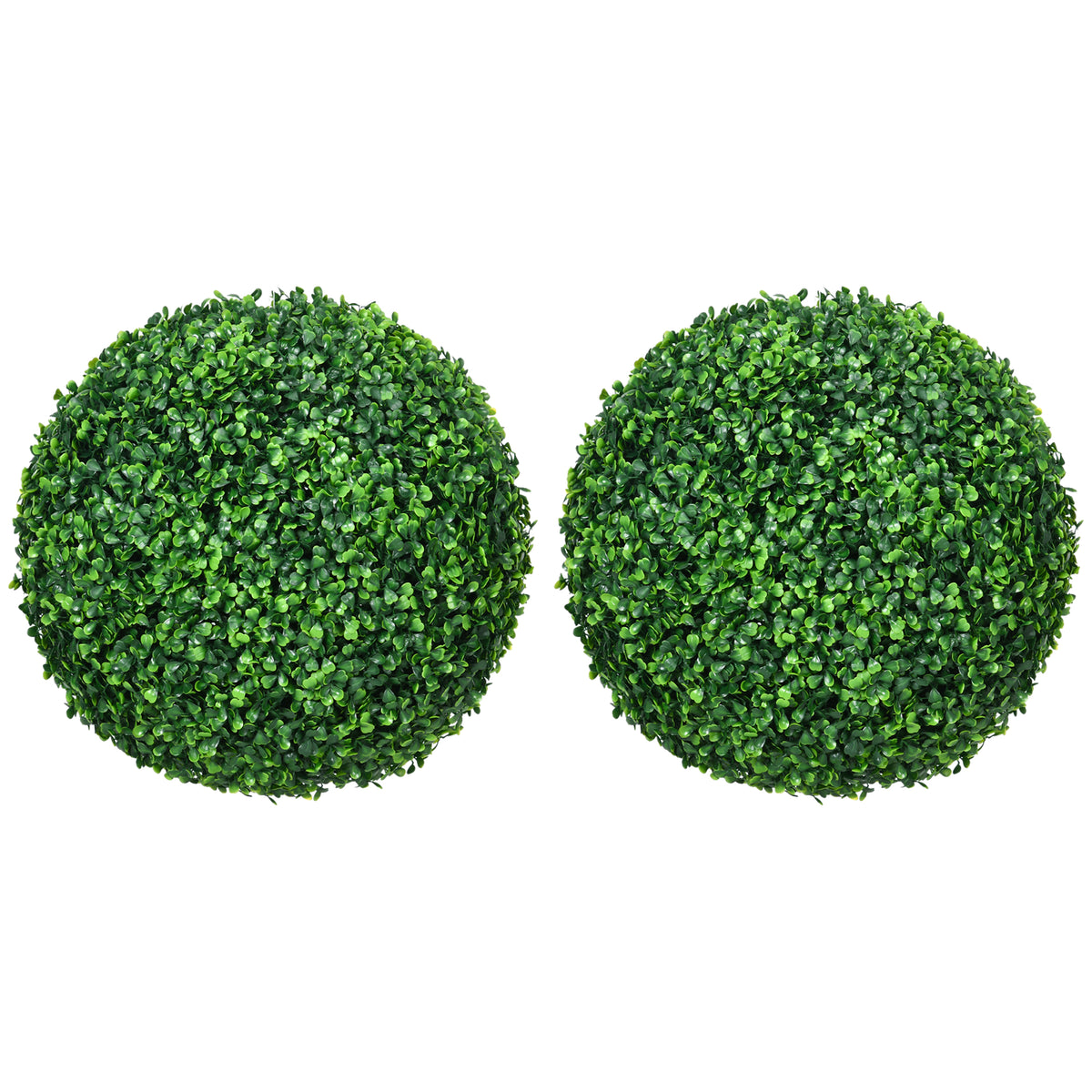 HOMCOM Set of Two Artificial Boxwood Balls Plants - Green