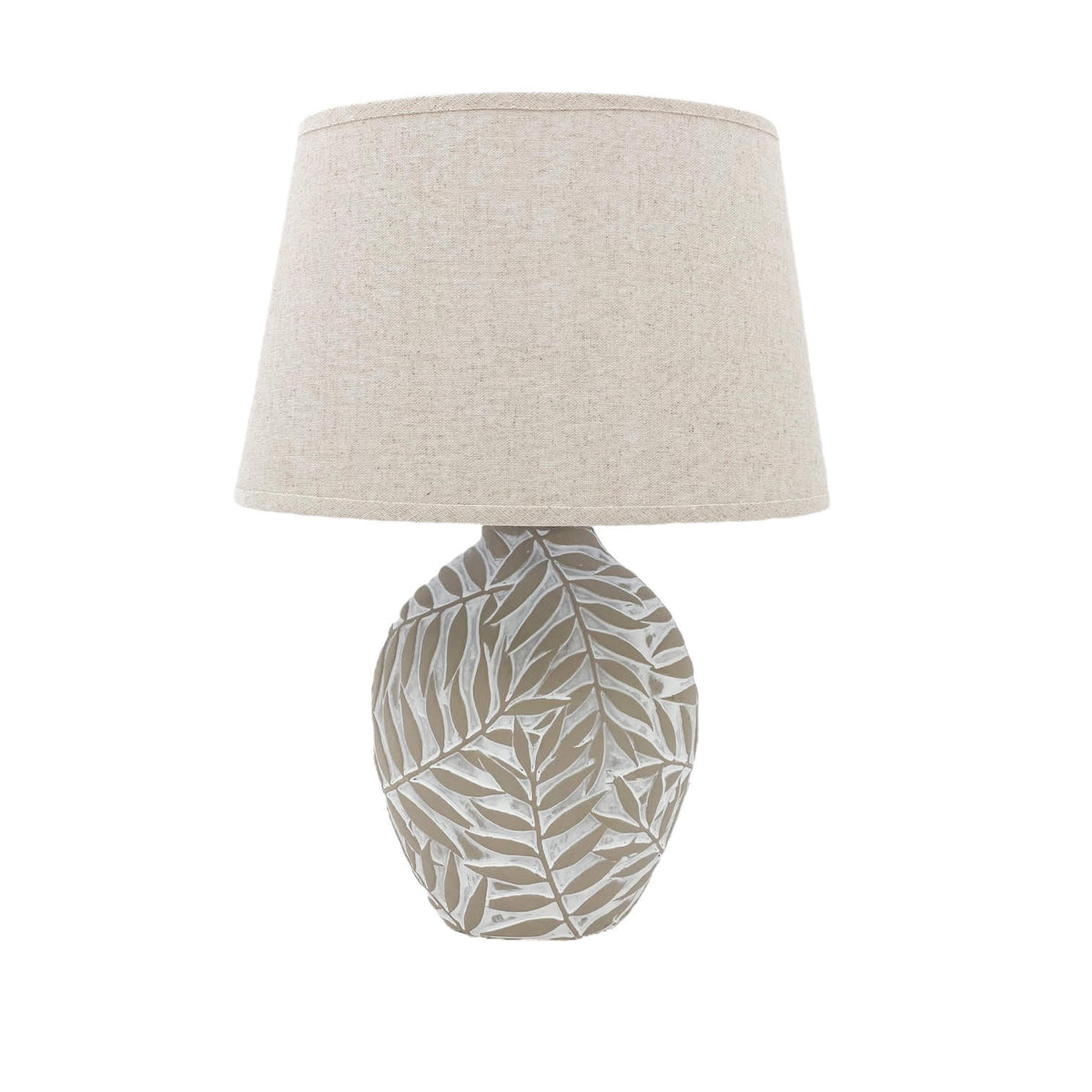 Ceramic Table Lamp with Minimalist Design, Textured Base and Fabric Shade, Ideal for Ambient Light in Any Room