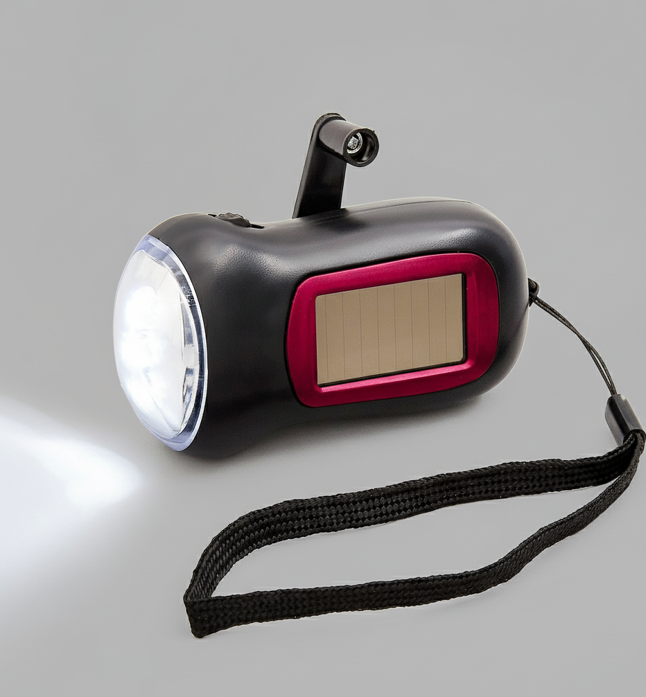 Wind-Up Solar Flashlight