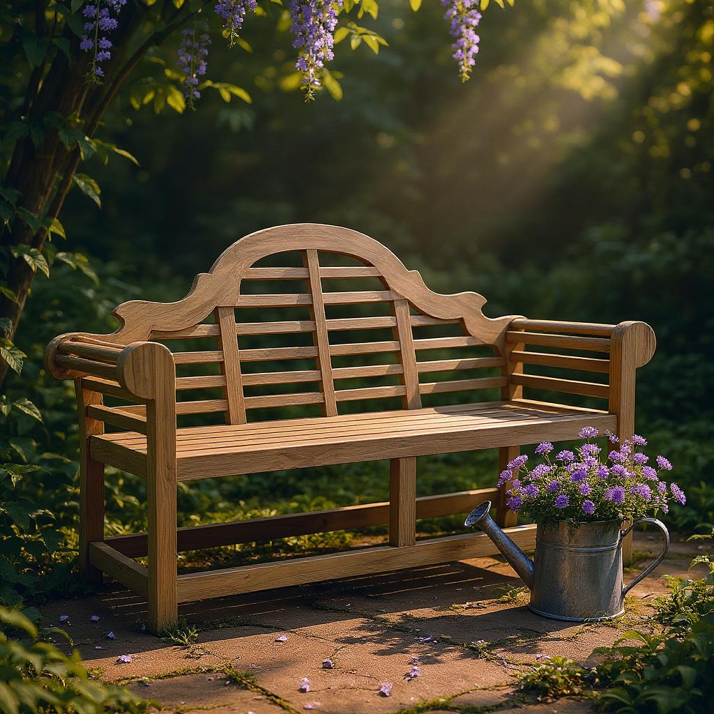 AcaciaHome FSC Teak Lutyens Garden Bench Flat Pack KD Marlborough – Elegant Curved Design, Durable Weatherproof Hardwood, Spacious Outdoor Seating for Garden, Patio, Terrace, or Balcony (168CM)