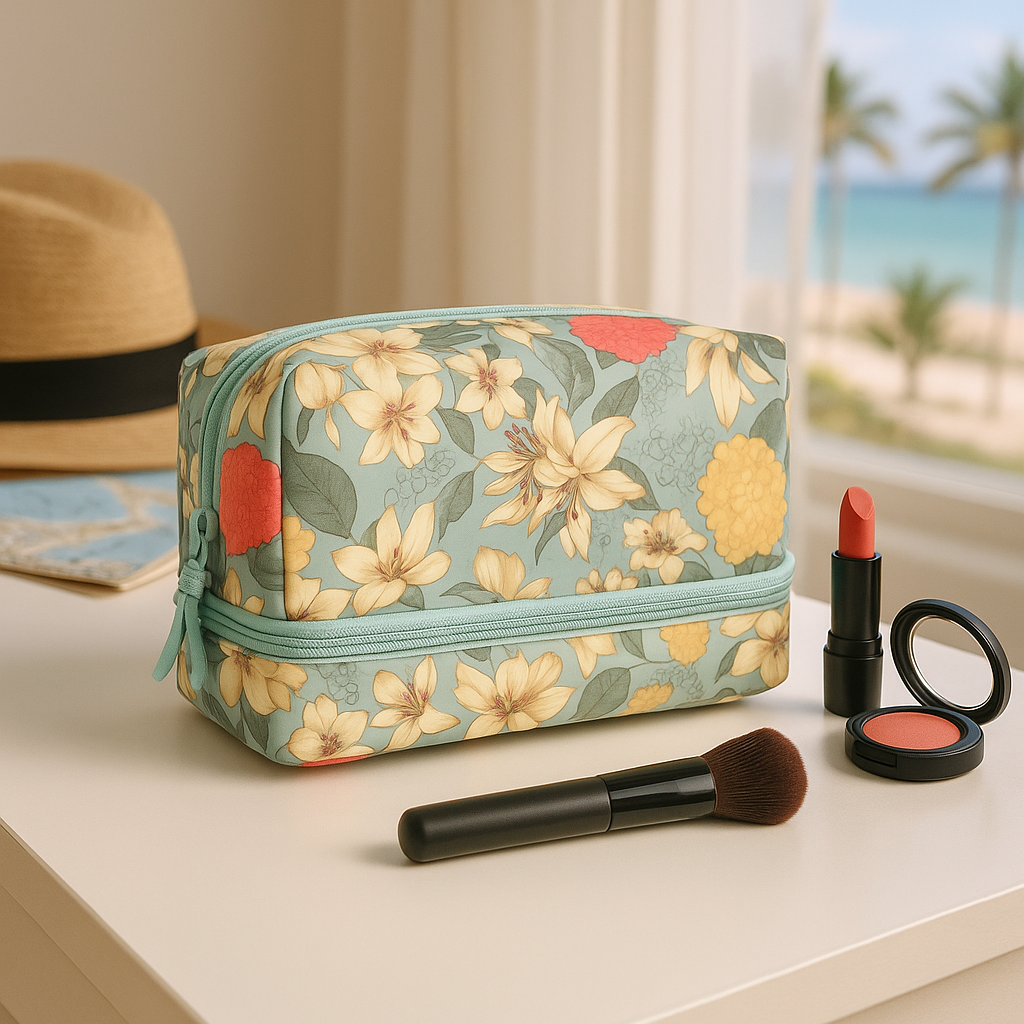 Floral Design Cosmetic Bag