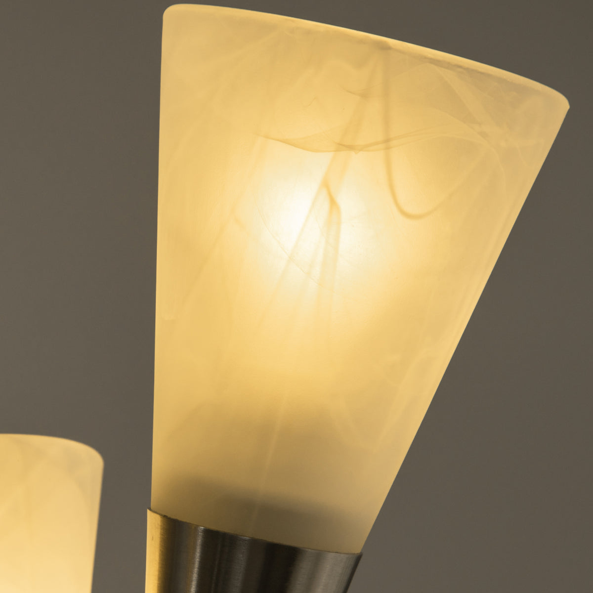 HOMCOM Modern Standing Lamp, 3-Light Upright Floor Lamps for Living Room, Silver Tone