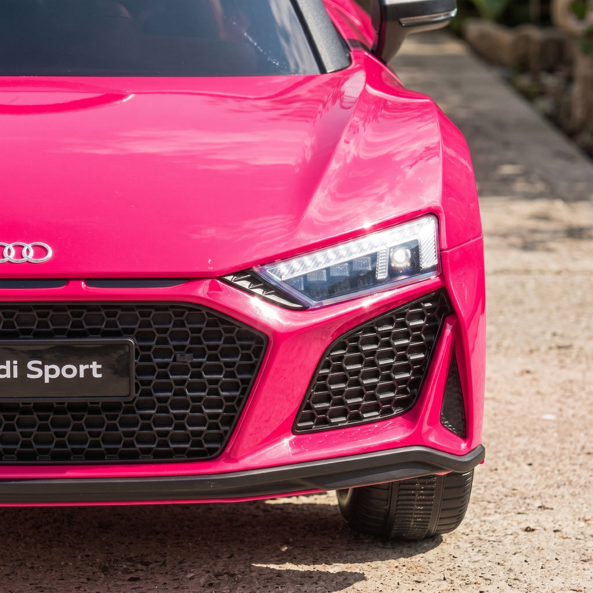 AIYAPLAY Licensed Audi R8 Spyder 12V Electric Car for Kids with Remote Control, Dual Motors, Rear Suspension, Soft Start, Pink
