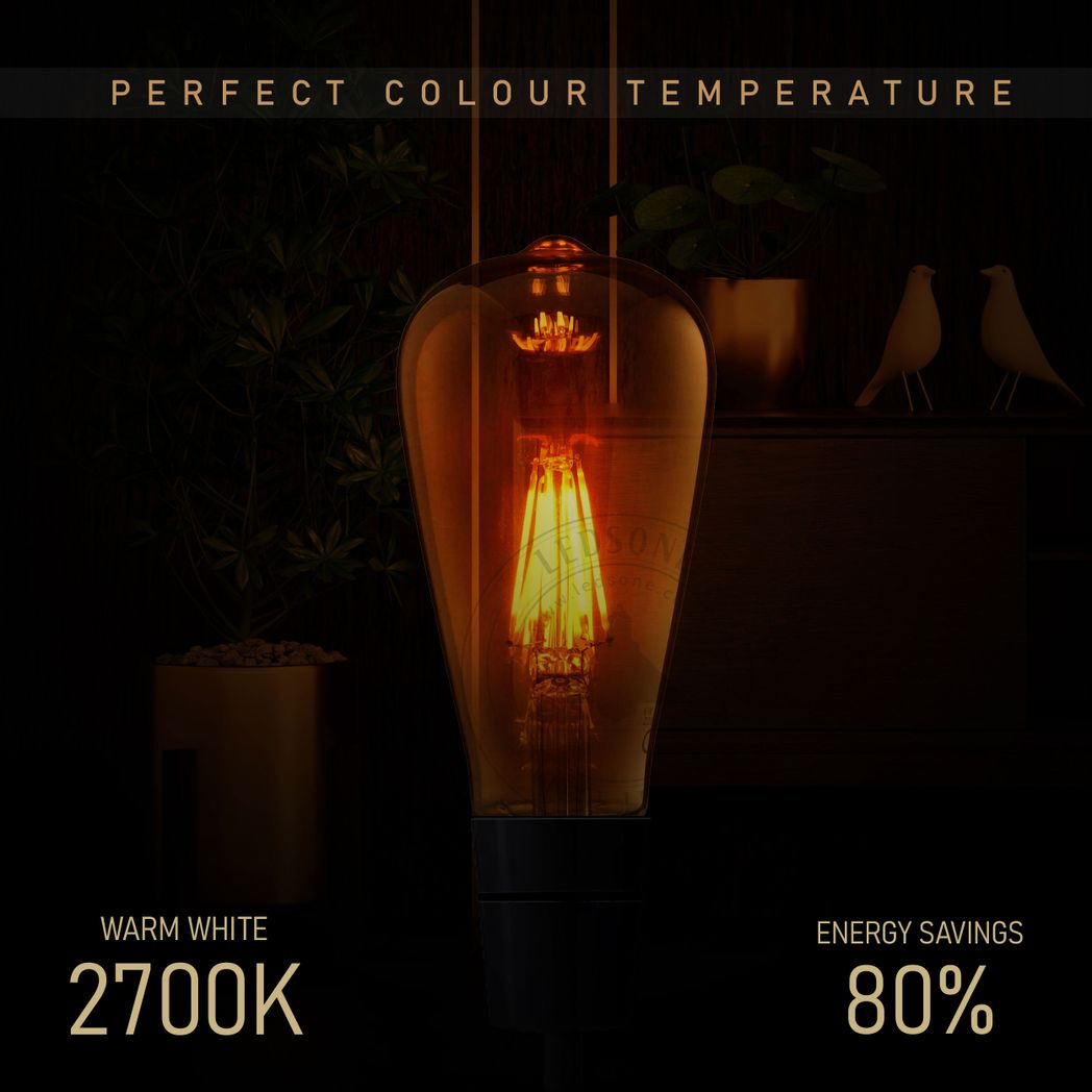 10Pack E27 LED Edison Dimmable Vintage Amber Glass Warm white 2700K Light Bulb