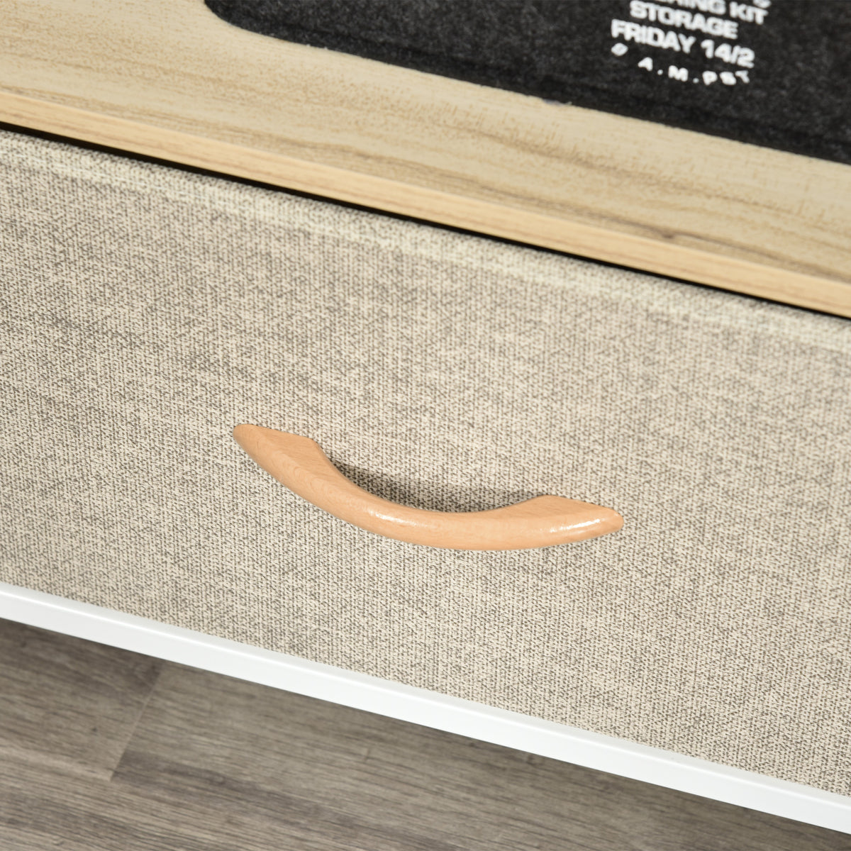 HOMCOM TV Stand Cabinet with 2 Foldable Drawers - Maple Colour