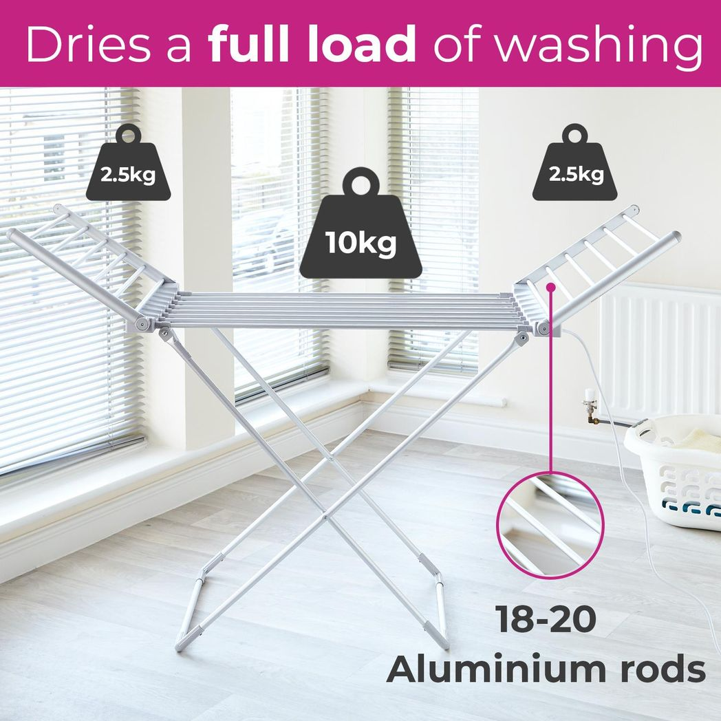 Neo Electric Heated Winged Airer Clothes Dryer Rack