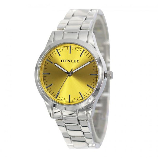 Henley Ladies Sunray Yellow Dial & Silver Bracelet Watch H07329.9