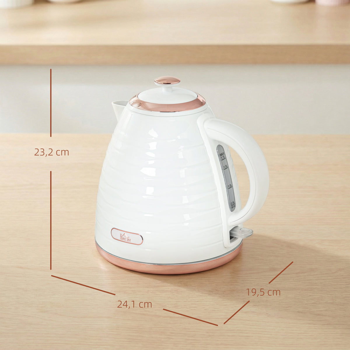 HOMCOM 3kW Rapid Boil Honeycomb Kettle - White