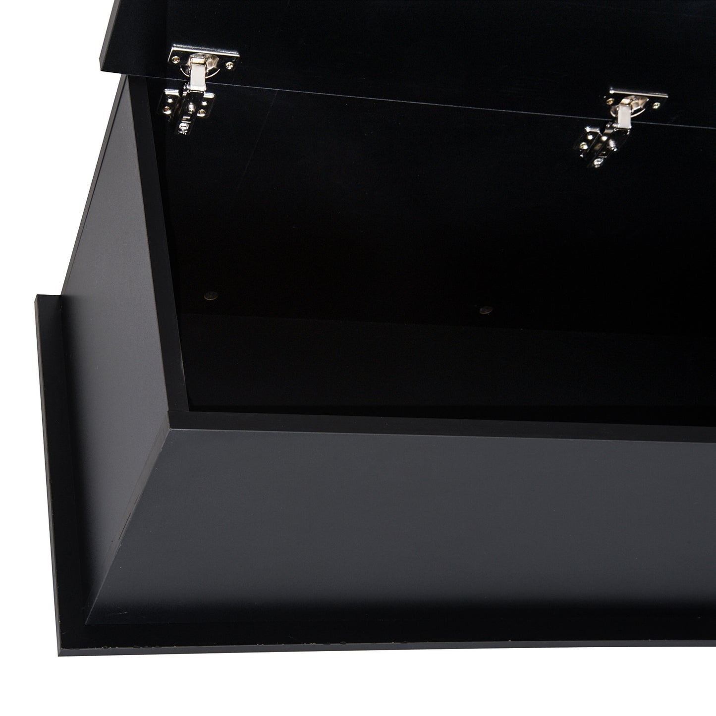HOMCOM Ottoman Storage Box Chest Cabinet Keepsake With Lid Chipboard Black