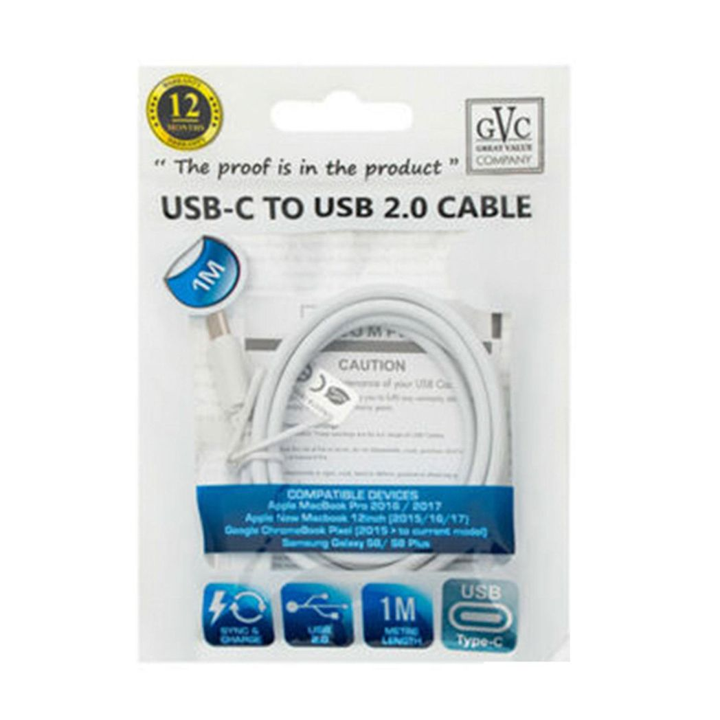 GVC USB to Type C Cable, For Phone & Pad, Charging & Syncing - 1m