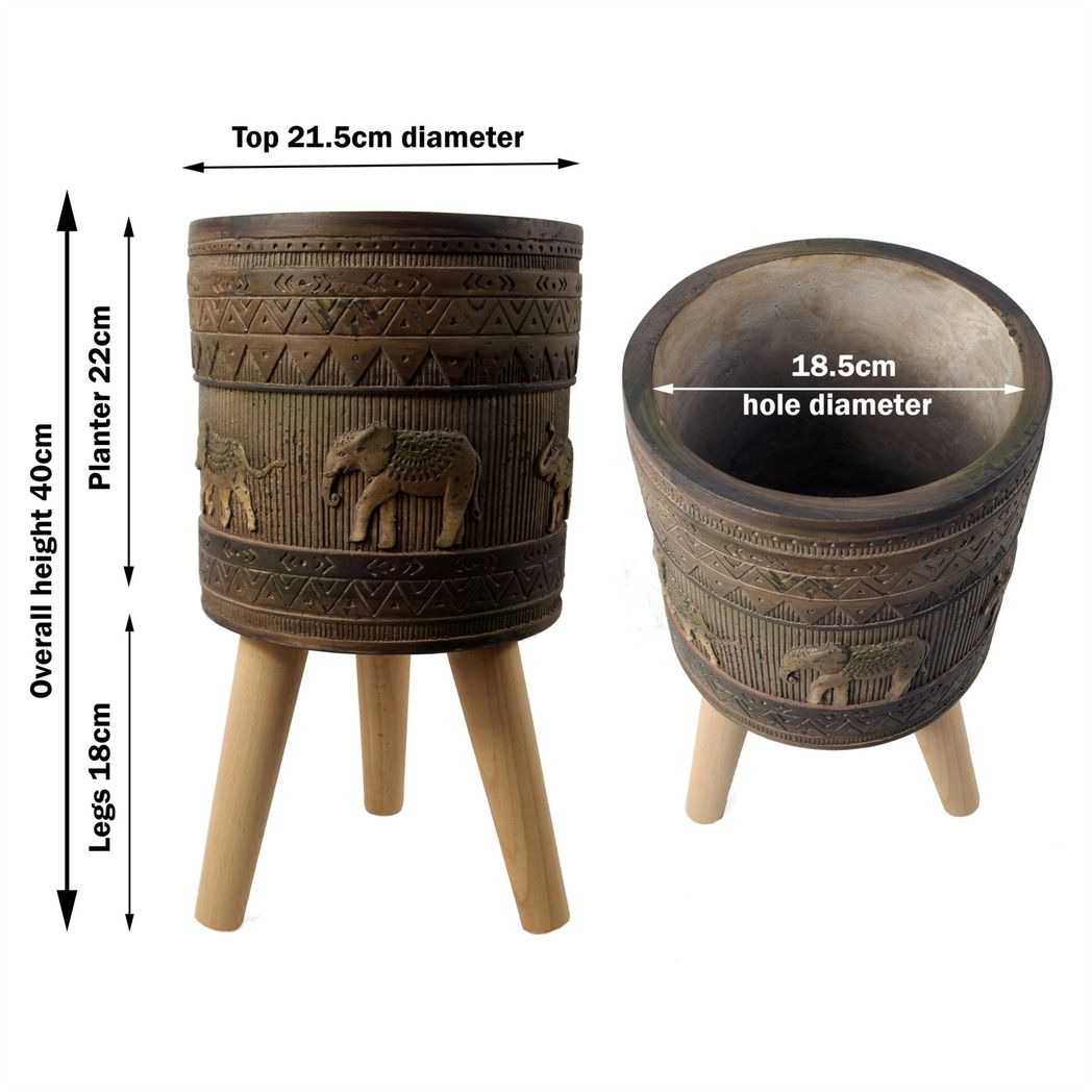 40cm x 21.5cm Zandi Elephant Composite Large Planter