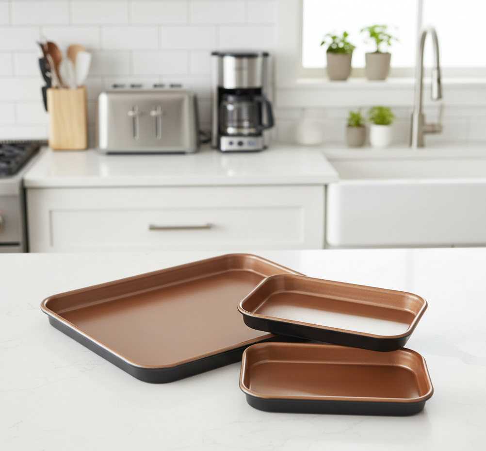 Ceratitanware Oven Trays  Set of 3 A222376