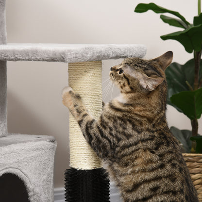 PawHut Cat Tree for Indoor Cats Climbing Tower Kitten Scratch Post Activity Center Kitten, Grey