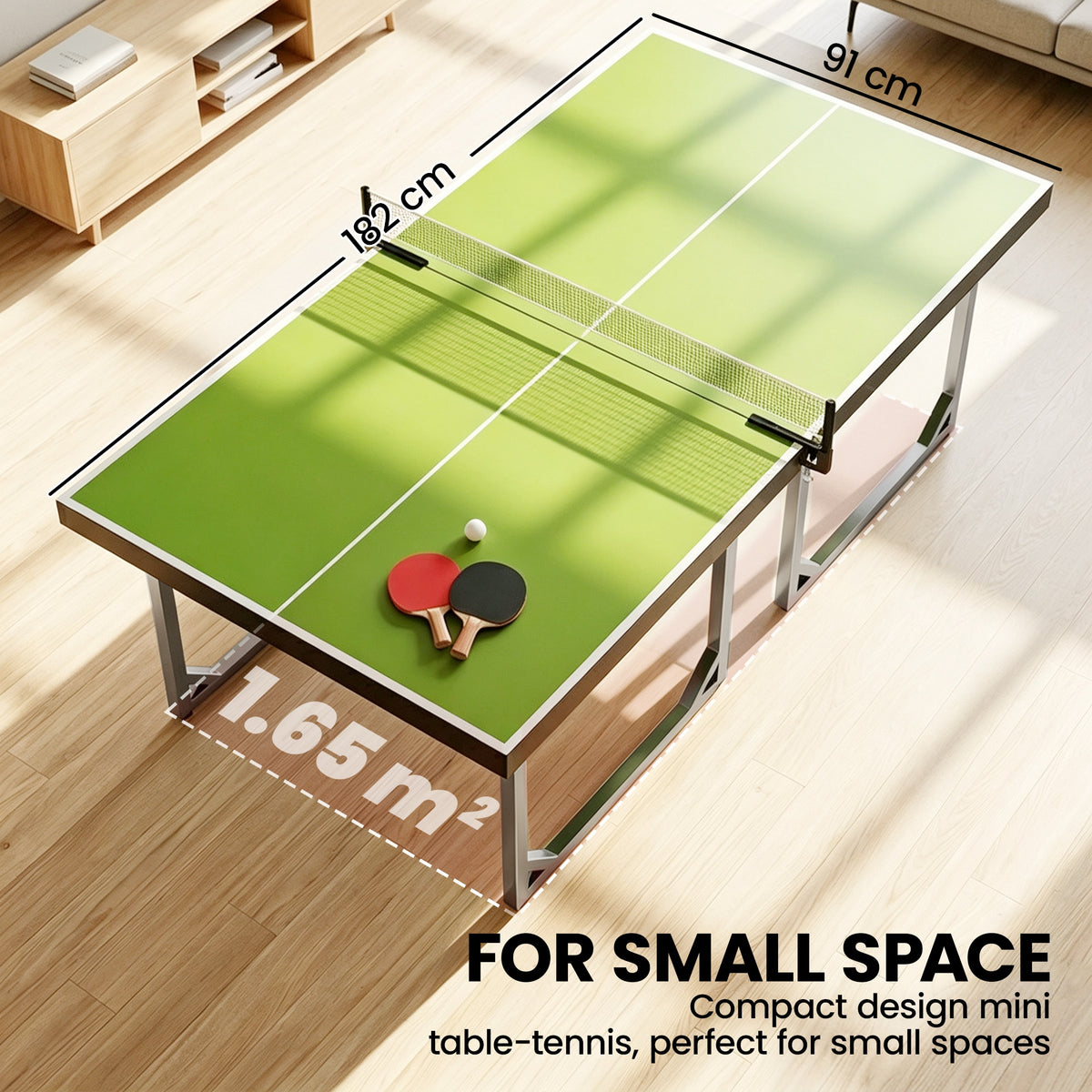 HOMCOM 6ft Table Tennis Table, Ping Pong Table with Net, Foldable and Portable Ping Pong Set for Indoor Use, Easy Assemble, Midsize, Green