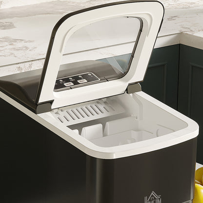 HOMCOM 12kg Countertop Ice Cube Machine, with Scoop - Black