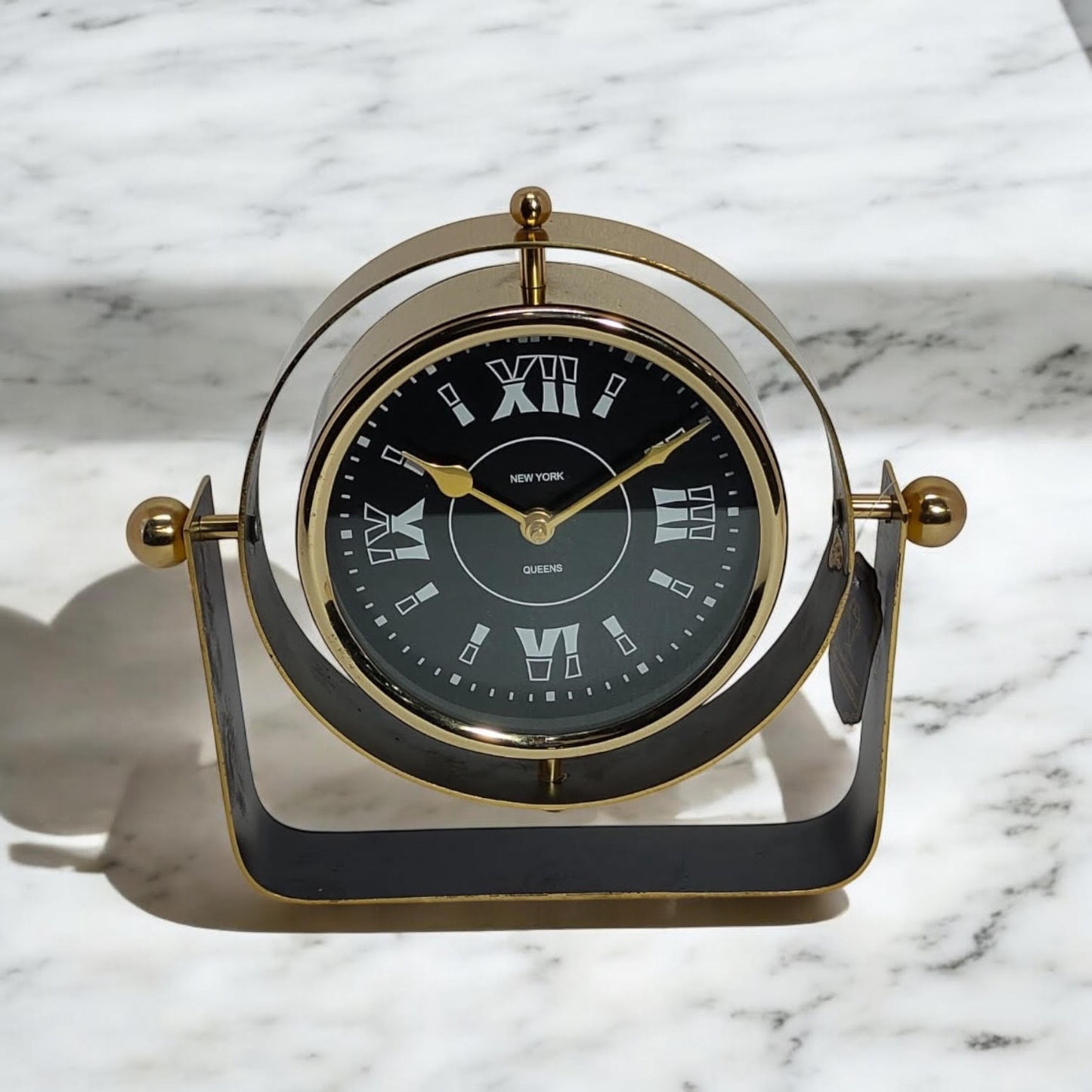 Silent Sweep Black Mantel Clock – Elegant Tabletop Timepiece with Quiet Operation, Sleek Design, and Easy-to-Read Face for Living Room, Bedroom, Office, or Home Décor (22 cm – Roman Numeral Dial)