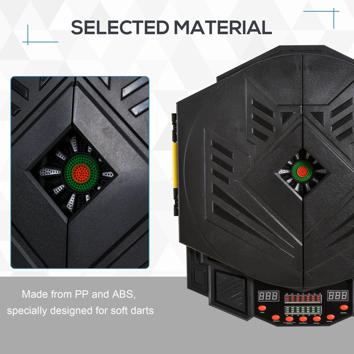 HOMCOM Dart Board Set, Electronic Dartboard with LED Digital Score Display, Soft Tip Darts, 27 Games, Speaker Sound