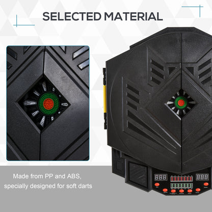 HOMCOM Dart Board Set, Electronic Dartboard with LED Digital Score Display, Soft Tip Darts, 27 Games, Speaker Sound