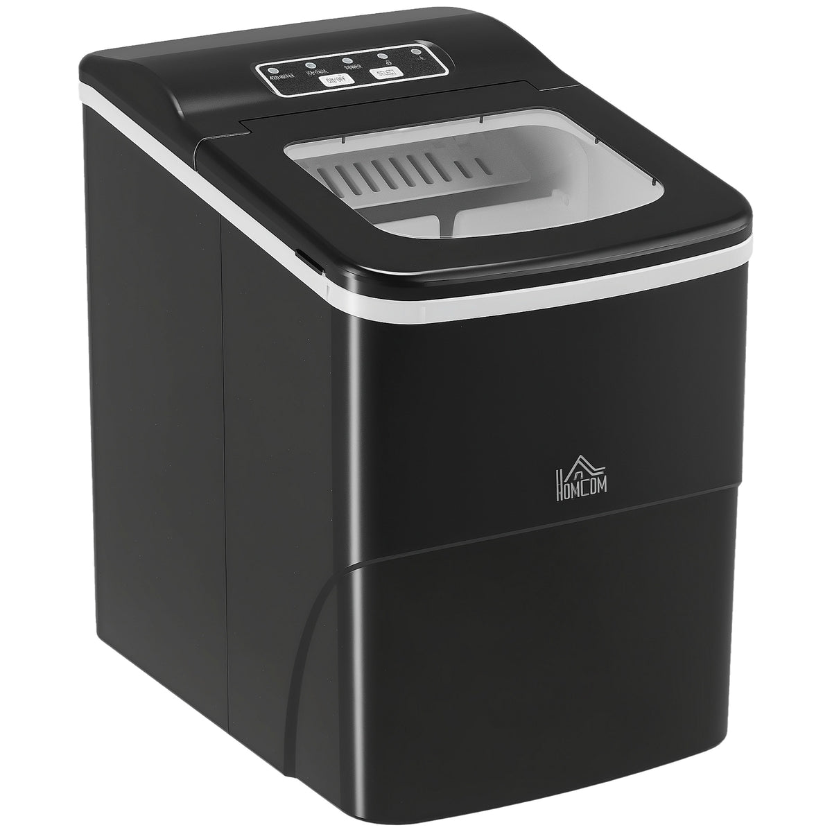HOMCOM 12kg Countertop Ice Cube Machine, with Scoop - Black