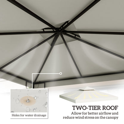 Outsunny 3 x 3 m Replacement Gazebo Canopy - Cream White