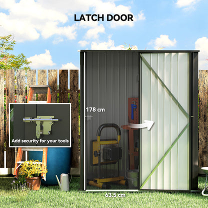 Outsunny 5.3 x 3.1ft Corrugated Steel Garden Shed - Black