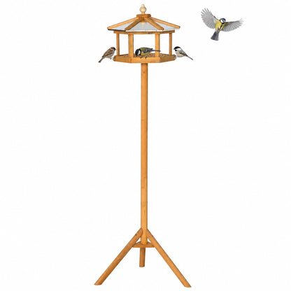 PawHut Wooden Bird Table for the garden Feeding Station, 153Hcm