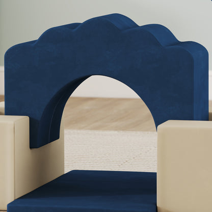 AIYAPLAY 7 Piece Kids Soft Play Set with Detachable Cover, Baby Indoor Climb and Crawl Foam Toy for Toddlers, Dark Blue