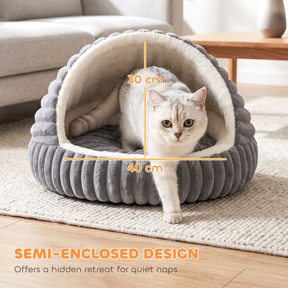 PawHut Cat Bed for Indoor Kittens, Cat Cave House with Non-Slip Bottom and Washable Cushion