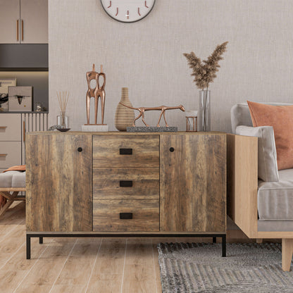 HOMCOM Modern Mango Wood-Effect Sideboard