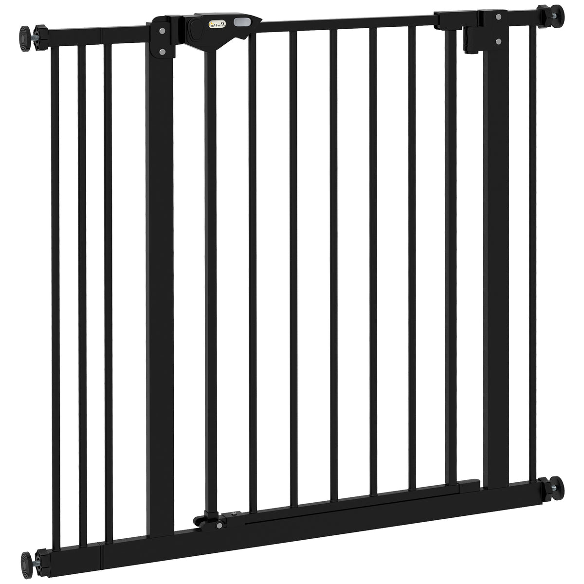 PawHut Adjustable Safety Gate w/ One Extensions, Four Adjustable Screws, Black
