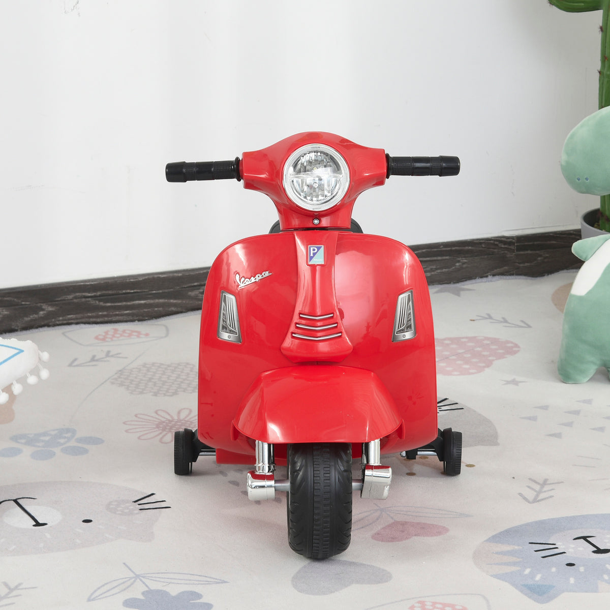 HOMCOM Vespa Licensed 6V Kids Electric Motorbike Ride On Motorcycle  Battery Powered for 18-36 Months with Horn, Red