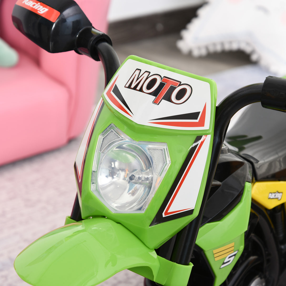 HOMCOM Trike for Kids, Toddler Pedal Motorcycle, Kids Ride On Tricycle Early Learning w/ Music Lights Handlebar Stickers Exercise Boys Girls Gift for 18 - 36 Months Green