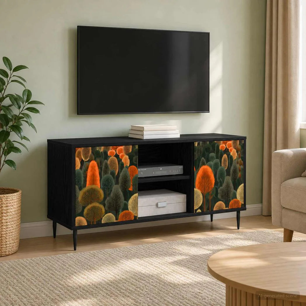 vidaXL TV Cabinet ZAANDAM 102 x 33 x 51 cm Black Oak Engineered Wood
