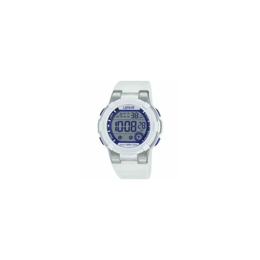 Lorus Ladies Mens Sports Chronograph Digital White Rubber Strap Watch R2359KX9 NEEDS BATTERY