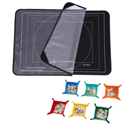 NEW Jigsaw Puzzle Board 1000 Pieces, 32"x22" Storage with 6 Sorting Trays & Cover UK