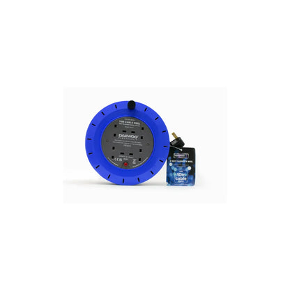 Daewoo 4 Way Gang E x tension Lead Cassette Reel 10 Metre