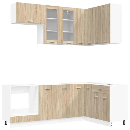 vidaXL Kitchen Unit LYON 8 pcs Sonoma Oak Engineered Wood