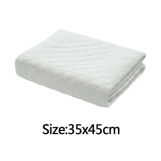 Washable Reusable Absorbent Incontinence Bed Pads Mats Sheet Mattress Protector-White-45*35cm