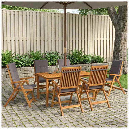 vidaXL 7-Piece Garden Dining Set Natural Solid Acacia Wood