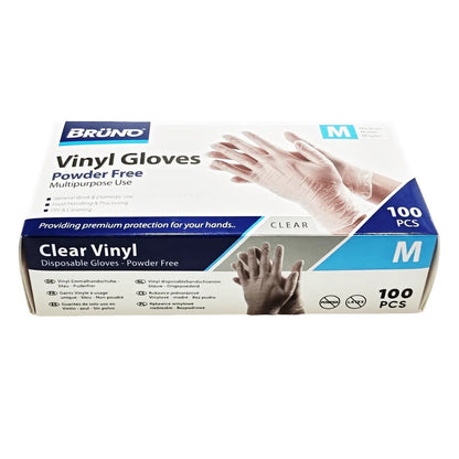 100 Medium Disposable Vinyl Clear E x amination Gloves Powder Free Late x Free Gloves